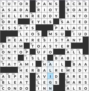 Zhouqin Burnikel's USA Today crossword, "Start Here" solution for 3/20/2022