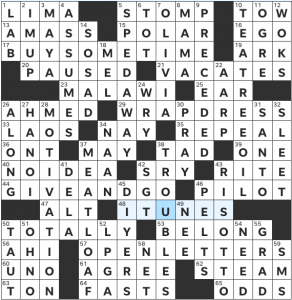 Hoang-Kim Vu & Angela Pai's USA Today crossword, "At the Present Moment" solution for 3/25/2022