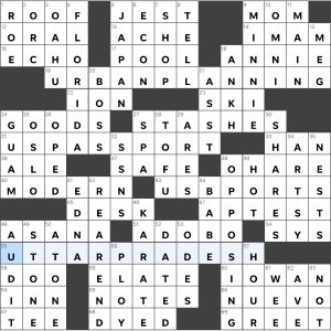 Completed USA Today crossword for Tuesday April 19, 2022