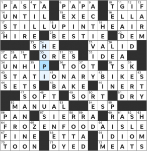 Zhouqin Burnikel's USA Today crossword, "Going Nowhere" solution for 4/10/2022