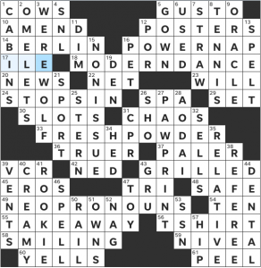 Brooke Husic's USA Today crossword, "New Beginnings" solution for 4/22/2022