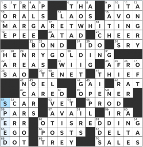 Zhouqin Burnikel's USA Today crossword, "Colorful Characters" solution for 5/1/2022