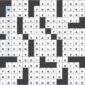 Completed USA Today crossword for Tuesday May 17, 2022