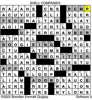 Thursday, May 12, 2022  Diary of a Crossword Fiend