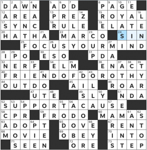 Enrique Henestroza Anguiano's USA Today crossword, "Let's Start a Group" solution for 5/20/2022