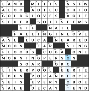 Kate Chin Park's USA Today crossword, "All-Star Lineup" solution for 6/10/2022