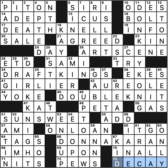 0819-16 New York Times Crossword Answers 19 Aug 16, Friday 