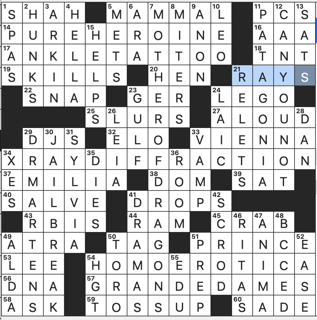 0819-16 New York Times Crossword Answers 19 Aug 16, Friday 