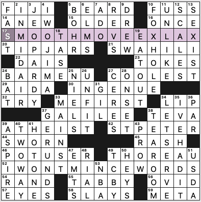 LA Times Crossword 9 Aug 19, Friday 