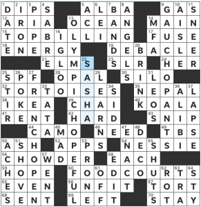 Zhouqin Burnikel's USA Today crossword, "Chop Down" solution for 8/21/2022