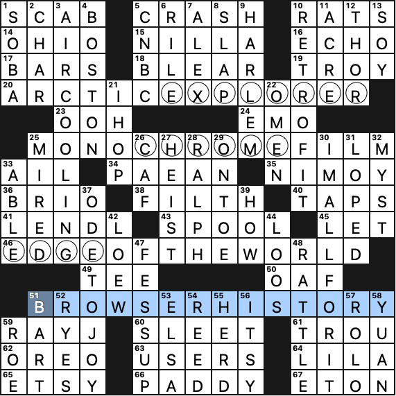 Wednesday, 3/31/10  Diary of a Crossword Fiend