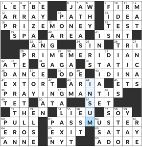 Rafael Musa's USA Today crossword, "Four PM" solution for 9/2/2022