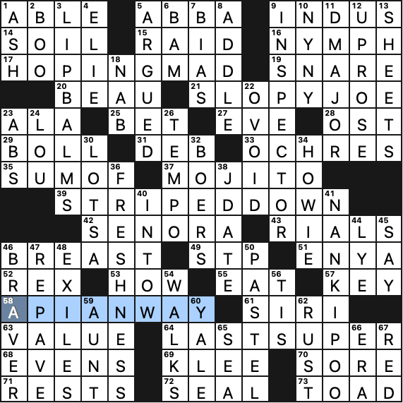 LA Times Crossword 15 Sep 22, Thursday 