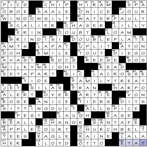 0919-17 NY Times Crossword Answers 19 Sep 17, Tuesday 