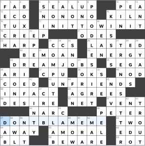 Completed USA Today crossword for Thursday October 20, 2022