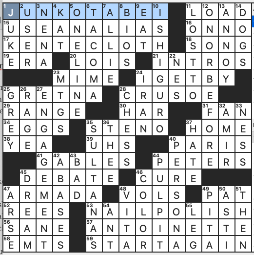 Crossword Blackout! XXII Quiz