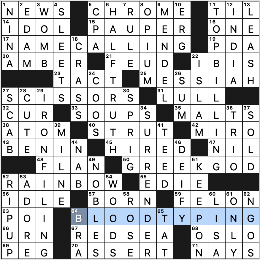 1005-23 NY Times Crossword 5 Oct 23, Thursday 