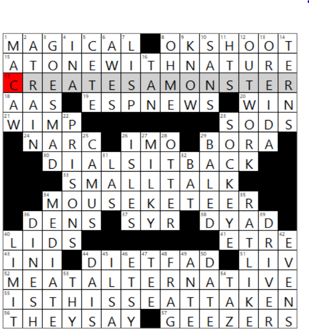 0829-22 NY Times Crossword 29 Aug 22, Monday 