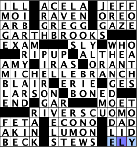 Brendan Emmett Quigley's Crossword #1519, “Streaming Artists” solution for 11/3/2022