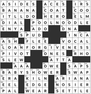 Enrique Henestroza Anguiano's USA Today crossword, "Left Shark solution for 11/11/2022
