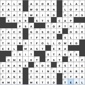 Completed USA Today crossword for Wednesday December 7, 2022