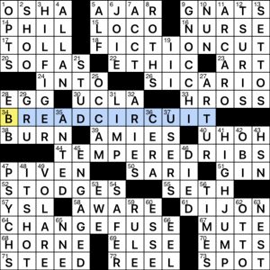 LA Times Crossword 22 Dec 20, Tuesday 