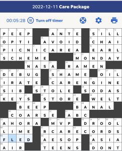 Zhouqin Burnikel's USA Today crossword, "Care Package" solution for 12/11/2022