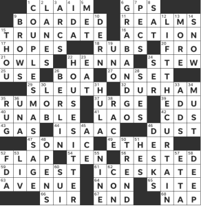 Rafael Musa’s USA Today Crossword, “Higher Power” solution for 12/30/2022