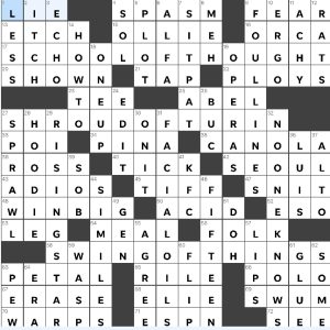 Zhouqin Burnikel's USA Today crossword, "Soft" solution for 1/15/2022