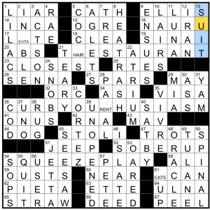 0105-15 New York Times Crossword Answers 5 Jan 15, Monday 