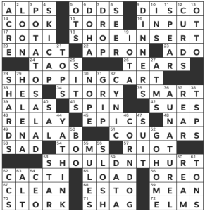 Zhouqin Burnikel's USA Today crossword, "Cutting Short" solution for 2/19/2023