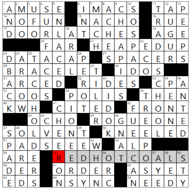 0531-23 NY Times Crossword 31 May 23, Wednesday 