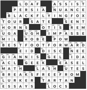 Kelsey Dixon & Rafael Musa's USA Today crossword, "BFFs" solution for 4/21/2023