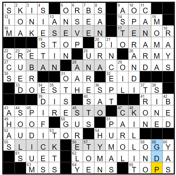 0531-23 NY Times Crossword 31 May 23, Wednesday 