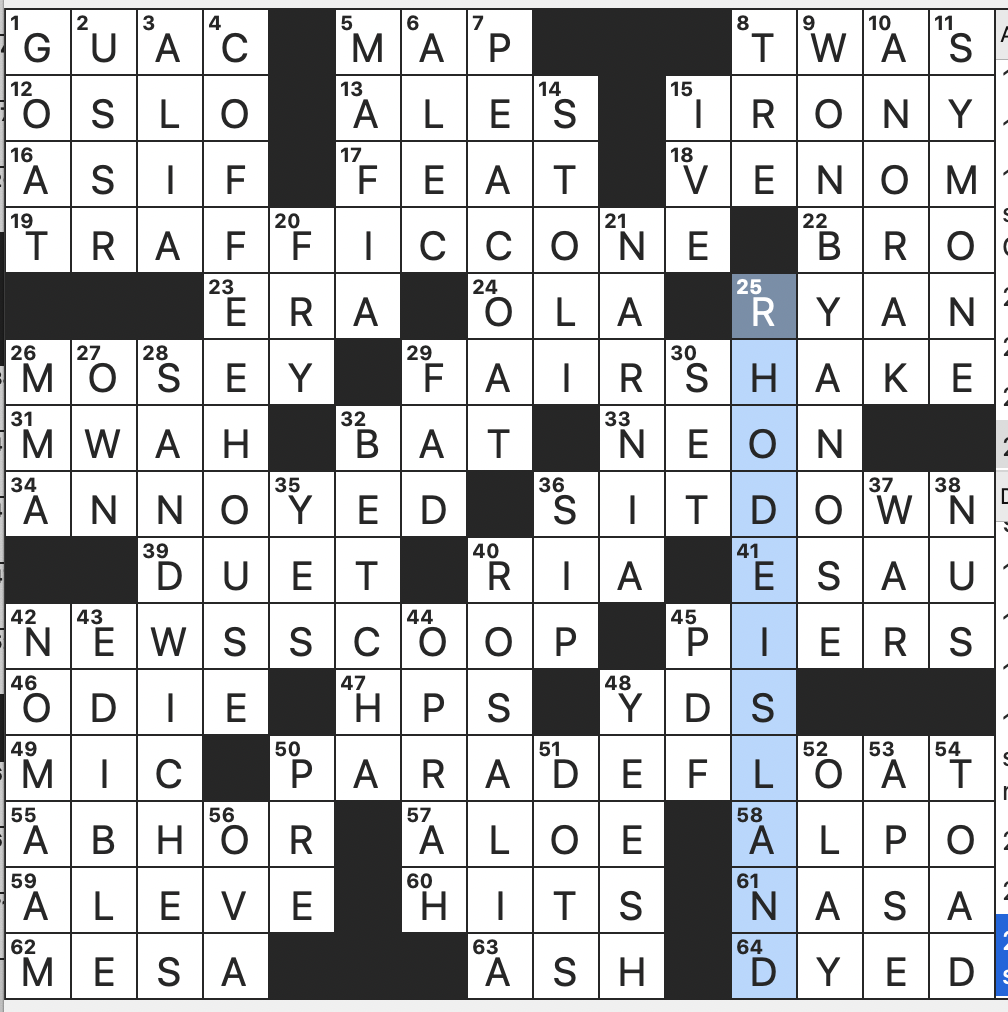 Crossword puzzle for April 16, 2023