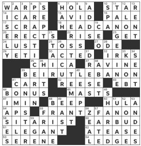 Erik Agard's USA Today crossword, "-Anonymous" solution for 5/26/2023