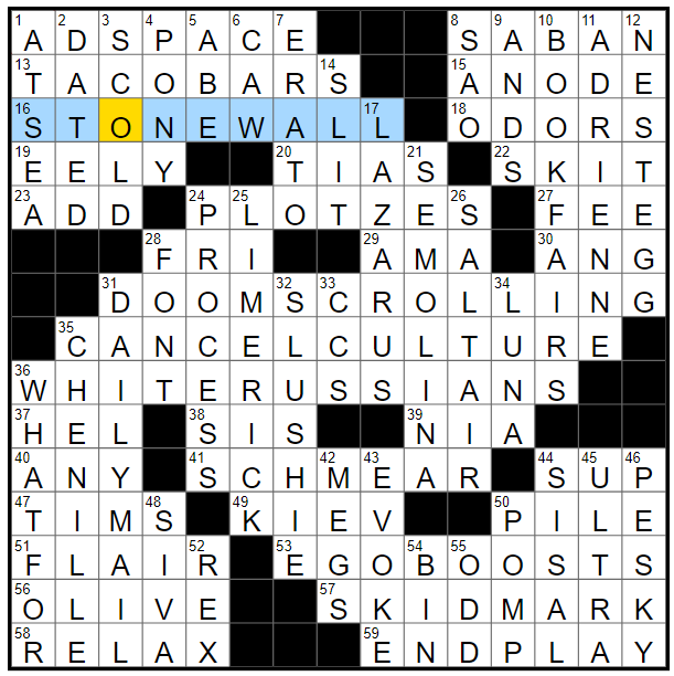  Answers to the New York Times Crossword