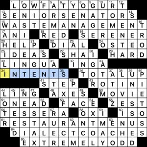 0620-23 NY Times Crossword 20 Jun 23, Tuesday 