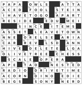 Zhouqin Burnikel's USA Today crossword, "Vet Center" solution for 6/9/2023