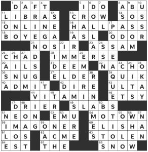 Chandi Deitmer & Erica Hsiung Wojcik's USA Today crossword, "Peak TV" solution for 6/23/2023