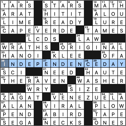 Sunday, July 5, 2020  Diary of a Crossword Fiend