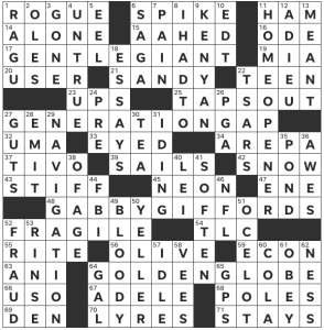 Wendy Brandes's USA Today crossword, "Geez" solution for 7/21/2023
