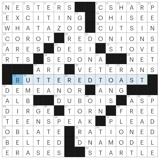 LA Times Crossword 14 Aug 23, Monday 