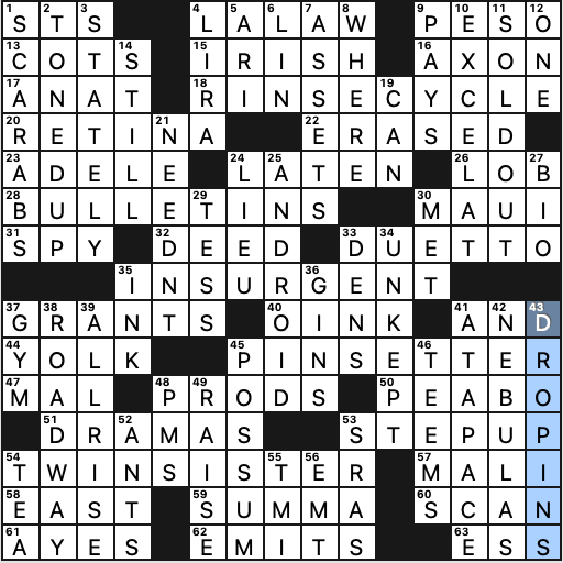 LA Times Crossword 10 Aug 23, Thursday 