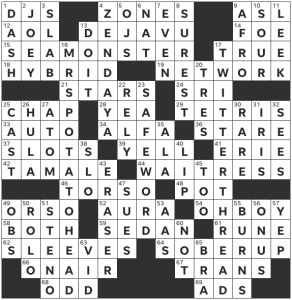 Brooke Husic & Kenneth Cortes's USA Today crossword, "Countdowns" solution grid for 8/18/2023