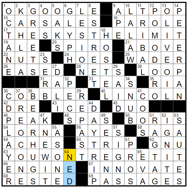 0818-23 NY Times Crossword 18 Aug 23, Friday 