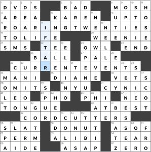 Completed USA Today crossword for Wednesday October 11, 2023