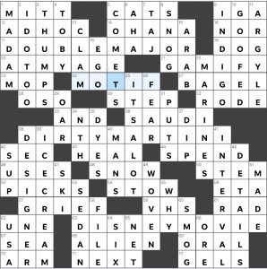 Completed USA Today crossword for Wednesday MONTH DD, 2023