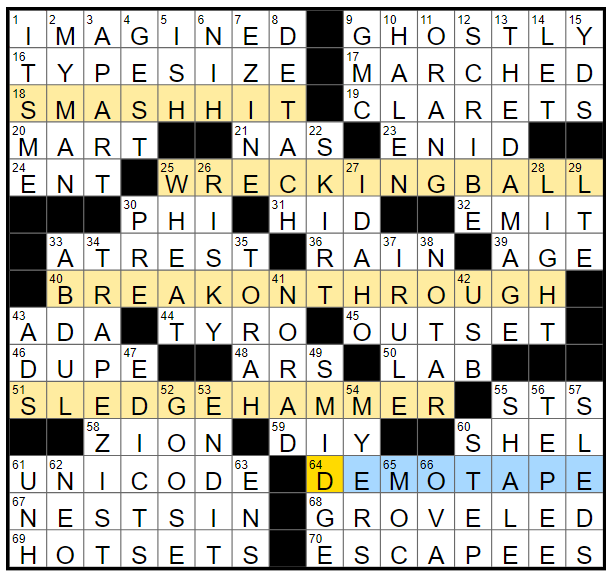 Crossword: Wednesday, November 15, 2023