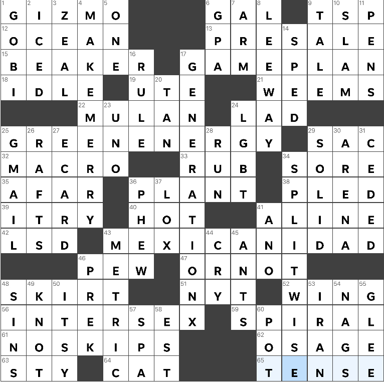 LA Times Crossword 3 Nov 19, Sunday 